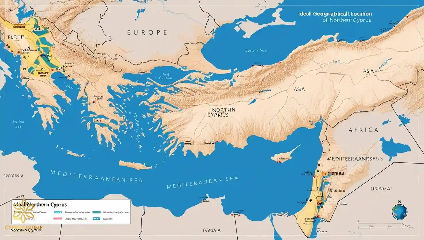 موقعیت جغرافیایی ایده‌آل قبرس شمالی